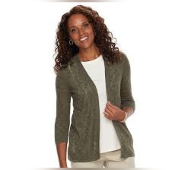 croft & barrow Sweaters - Croft & Barrow Women's Olive Cardigan
